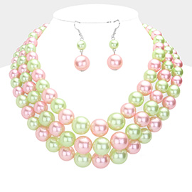 3Row Strand Pearl Necklace