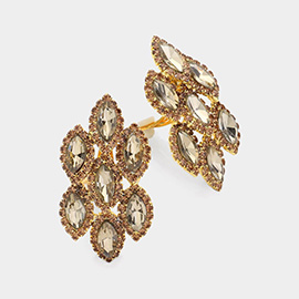 Marquise Stone Embellished Clip On Earrings