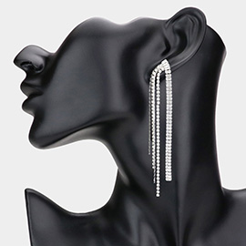 Rhinestone Paved Fringe Dropdown Earrings