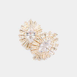 Marquise Stone Accented Evening Earrings