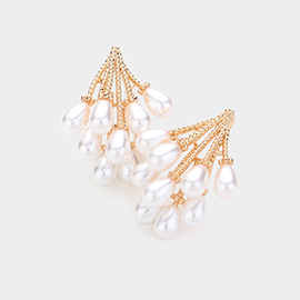 Pearl Cluster Drop Earrings