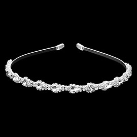 Teardrop Stone Pointed Rhinestone Paved Headband