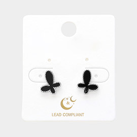 Enamel Butterfly Stud Earrings