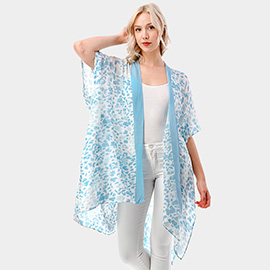 Abstract Print Kimono Poncho