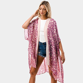 Abstract Print Kimono Poncho