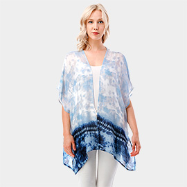 Tie Dye Print Topper Poncho