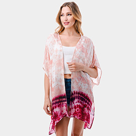 Tie Dye Print Topper Poncho