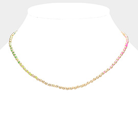 Metal Multi Color Beaded Necklace