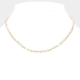 Pearl Metal Multi Beaded Necklace