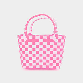 Basket Weave Mini Micro Tote Bag