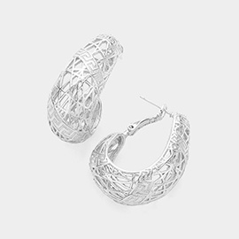 Textured Metal Hoop Earrings