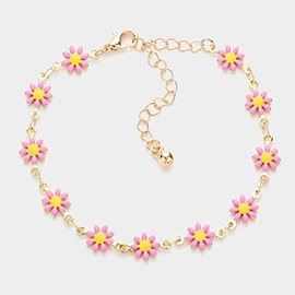 Enamel Flower Station Bracelet