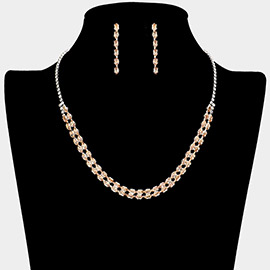 CZ Marquise Rhinestone Paved Necklace