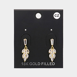 CZ Marquise Stone Embellished Evening Dangle Earrings