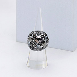 Round Stone Embellished Stretch Ring