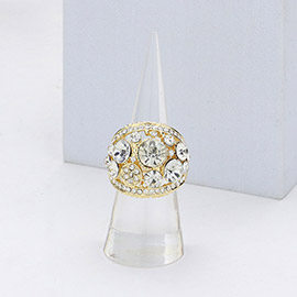 Round Stone Embellished Stretch Ring