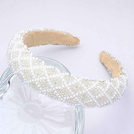 Pearl Embellished Bling Padded Headband