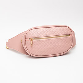 Faux Braided Leather Mini Sling Bag