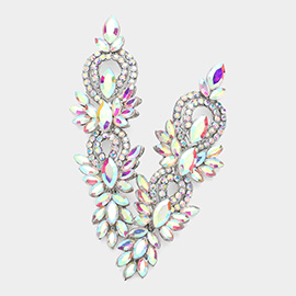 Marquise Stone Accented Evening Dangle Earrings