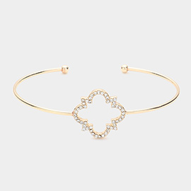 SECRET BOX_Stone Paved Quatrefoil Pointed Cuff Bracelet