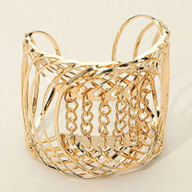 Metal Chain Pointed Wire Cuff Bracelet