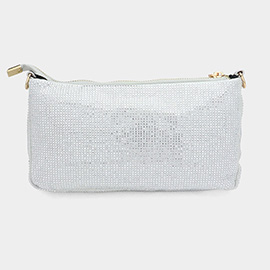 Bling Studded Flat Crossbody Bag