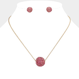 Rhinestone Ball Pendant Necklace