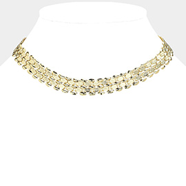 Metal Flat Mesh Choker Necklace