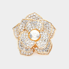 Rhinestone Flower Pin Brooch