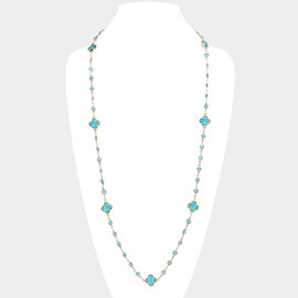 Quatrefoil Station Long Necklace