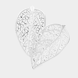 Metal Filigree Leaf Earrings