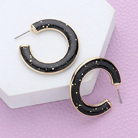 Glitter Inlay Resin Hoop Earrings