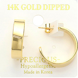 14K Gold Dipped Hypoallergenic Metal Hoop Earrings