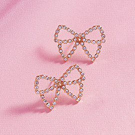 Rhinestone Paved Bow Stud Earrings