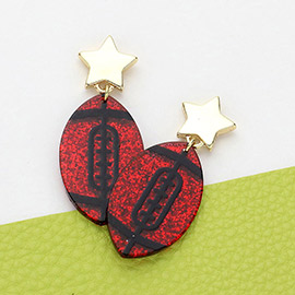 Glittered Resin Game Day Football Dangle Earrings