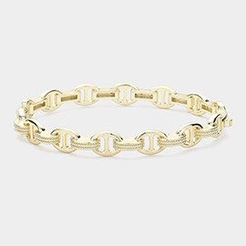 CZ Stone Paved Link Bangle Bracelet