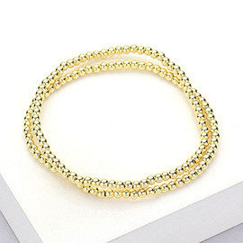 2PCS - Stainless Steel Ball Stretch Multi Layered Bracelets