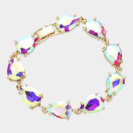 Teardrop Cluster Link Bracelet