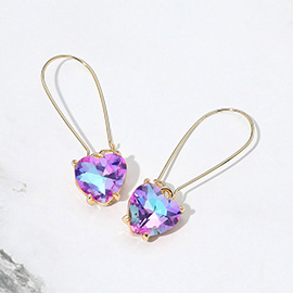 Heart Stone Cluster Dangle Earrings