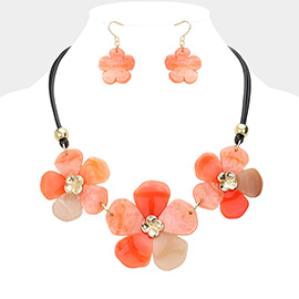 Celluloid Acetate Flower Link Necklace