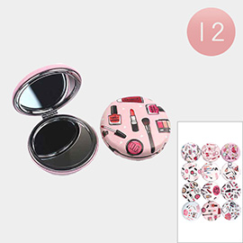 12PCS - Cosmetic Printed Cosmetic Mirrors