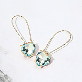 Heart Stone Cluster Dangle Earrings