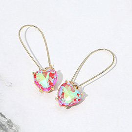 Heart Stone Cluster Dangle Earrings