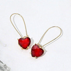 Heart Stone Cluster Dangle Earrings