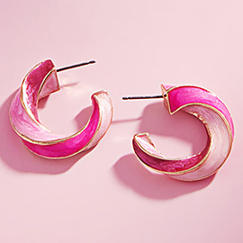 Hypoallergenic Enamel Spiral Hoop Earrings