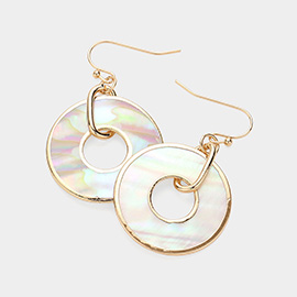 Mother Of Pearl Donut Dangle Earrings