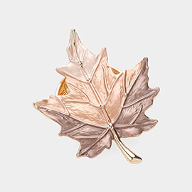 Colored Metal Leaf Magnetic Brooch