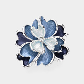 Colored Metal Flower Magnetic Brooch