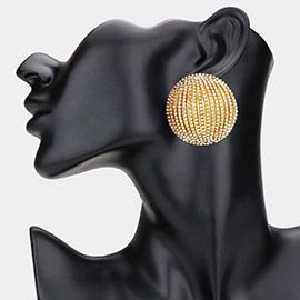 Bling Studded Disc Evening Earrings