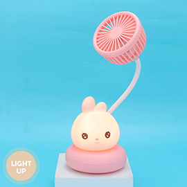 Mini Bunny LED Night Light Desk Fan USB CHARGE